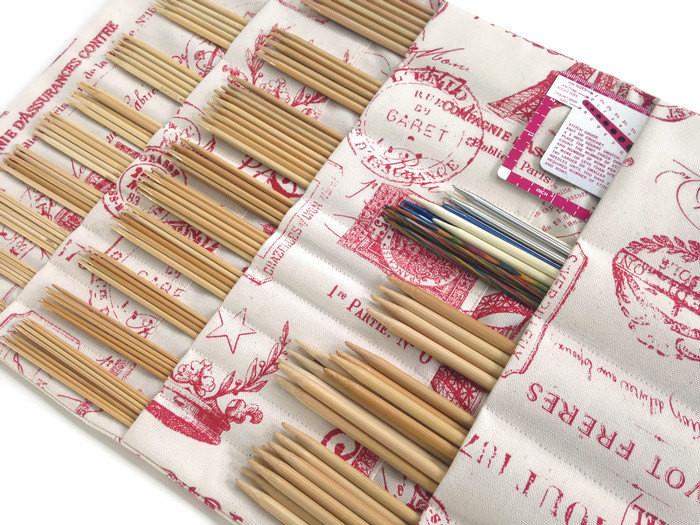 Hanging DPN Organizer Red French Icon Fabric