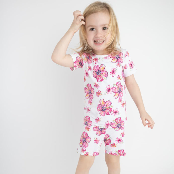 Hibiscus Kiss Short Bamboo Pajamas