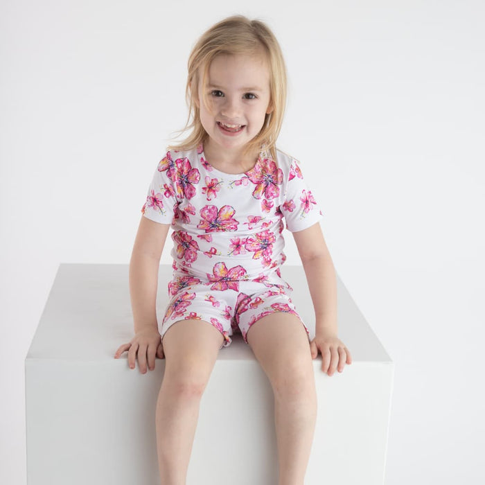 Hibiscus Kiss Short Bamboo Pajamas