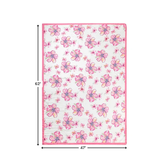 Hibiscus Kiss Throw Blanket