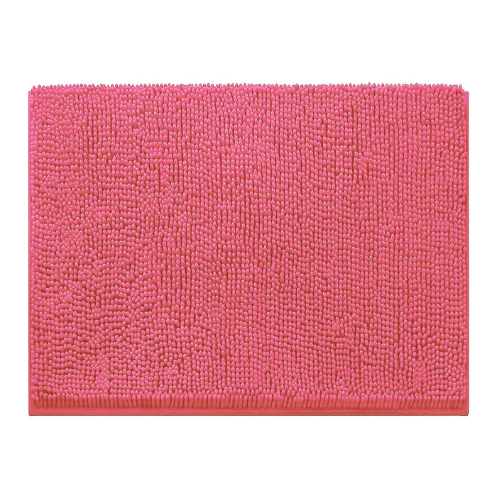 Hot Pink Plush Chenille Bath Mat – Soft, Absorbent & Non-Slip Bathroom Rug