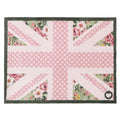 Country Rose Flag Doormat- 100% recycled cotton doormat featuring a pink union jack flag surround by florals.