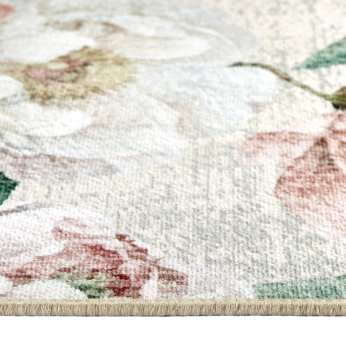 Hug Rug Eco-Washable Blooming Peonies Oyster Pink