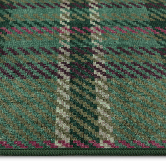 Hug Rug Eco-Washable Isla Plaid Emerald