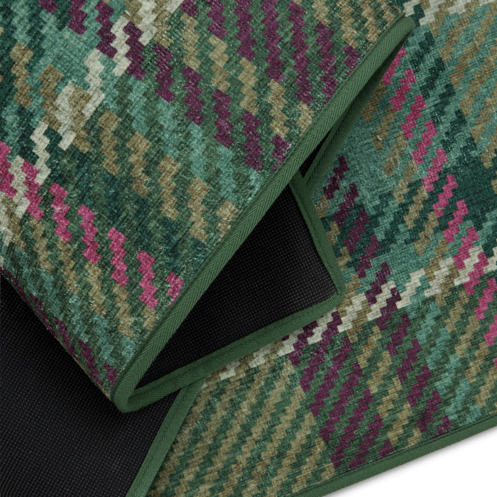 Hug Rug Eco-Washable Isla Plaid Emerald