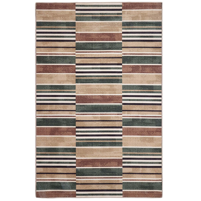 Hug Rug Eco-Washable Savanna Stripe- 100% recycled content washable rug featuring stripes.