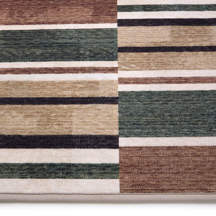 Hug Rug Eco-Washable Savanna Stripe- 100% recycled content washable rug featuring stripes.
