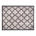 Paw Print Moroccan Tile Grey- 100% recycled cotton doormat with paws prints within a morrcccan style pattern.