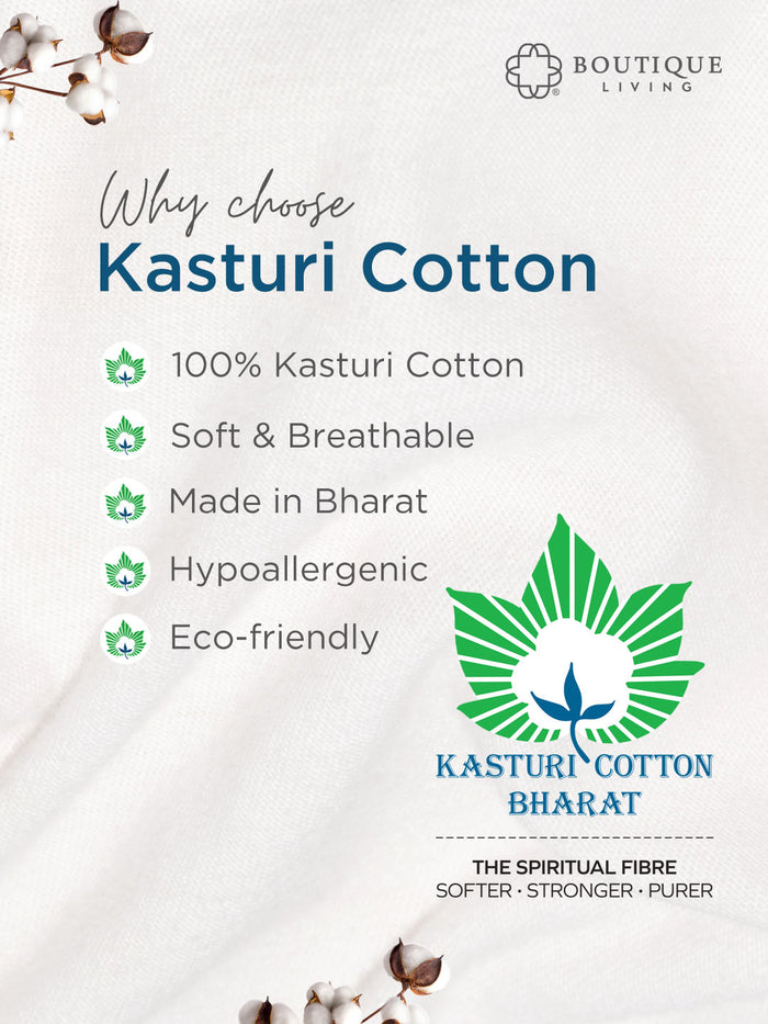 Indo Musk 100% Kasturi Cotton 200 TC King Bedsheet with 2 Pillow Covers | Beige Ethnic Print Bedsheet Set