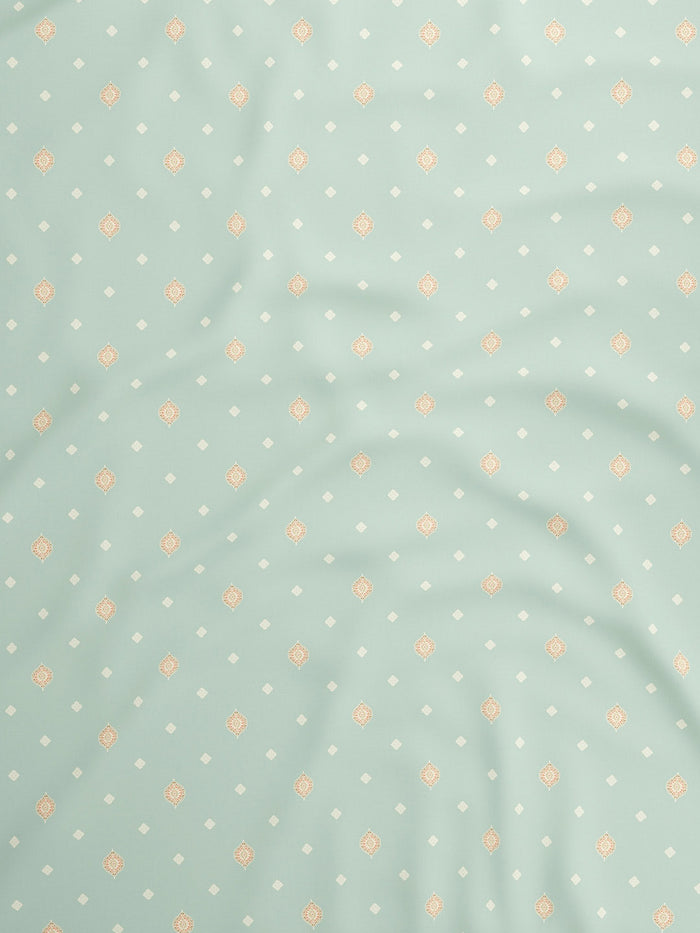 Indo Musk 100% Kasturi Cotton 200 TC King Fitted Sheet with 2 Pillow Covers | Grey Ethnic Print Fitted Sheet Set