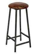 Industrial Bar Stool - 35mm Thick Leather Seat -
