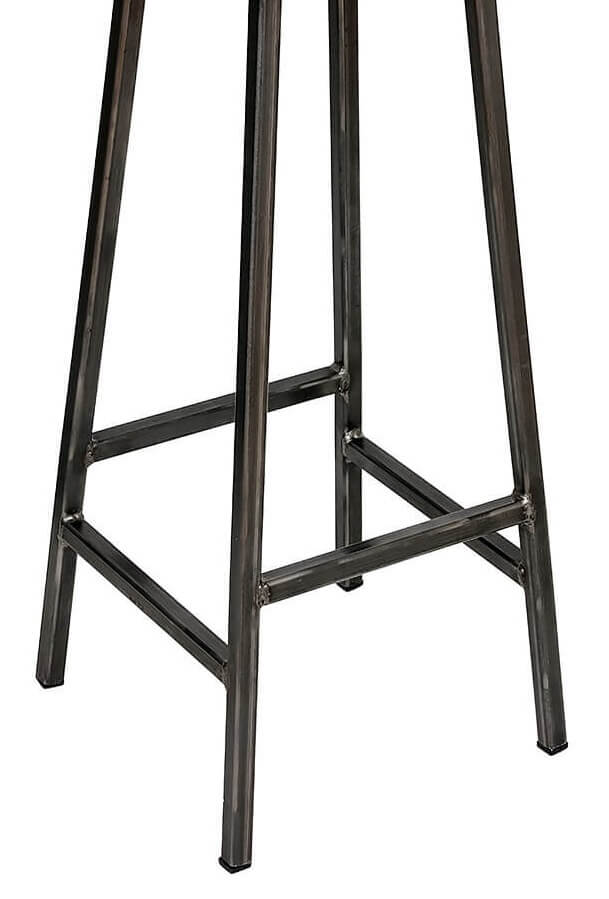 Industrial Bar Stool - 35mm Thick Leather Seat -