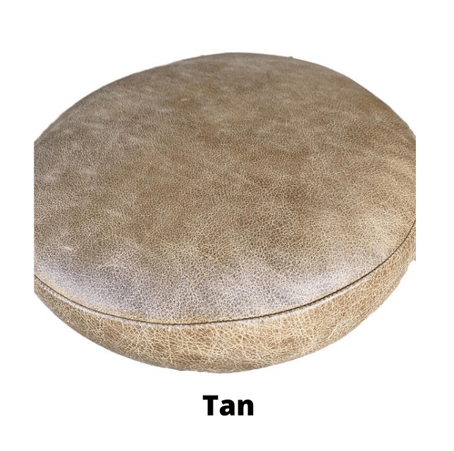 Industrial Bar Stool - 35mm Thick Leather Seat -