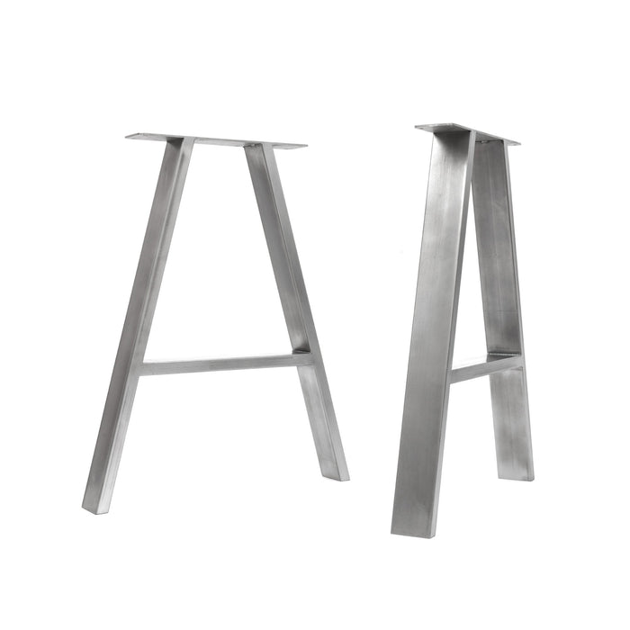 Industrial Box Section Legs - A Frame - Raw Steel - Bench