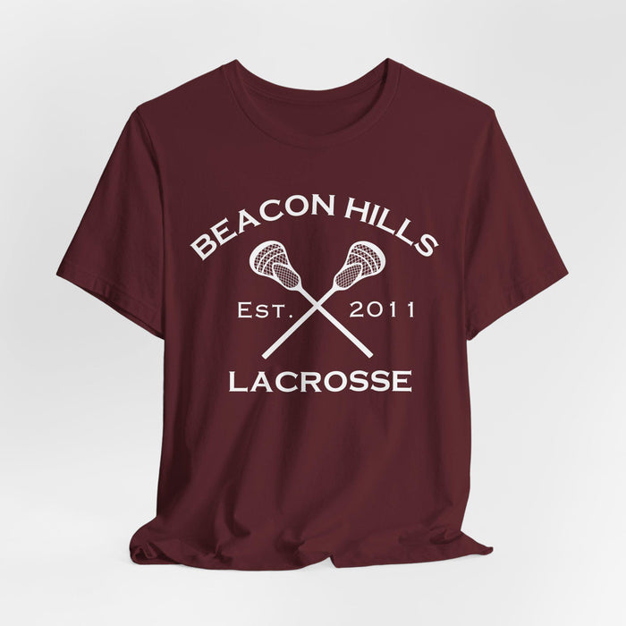 Isaac Lahey 14 Teen Wolf Beacon Hills Inspired Lacrosse Adult Fashion T-Shirt - Maroon