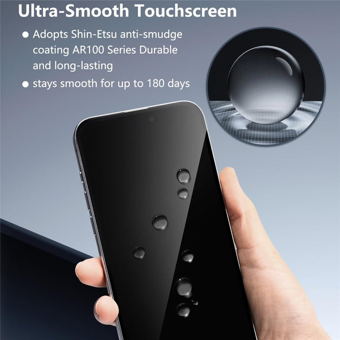JR-MQS0615 Tempered Glass Screen Protector (2.5D Full Screen with Black Edge) for iP 17 Air (Privacy+Dustproof)