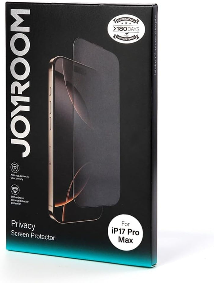 JR-MQS0615 Tempered Glass Screen Protector (2.5D Full Screen with Black Edge) for iP 17 Air (Privacy+Dustproof)