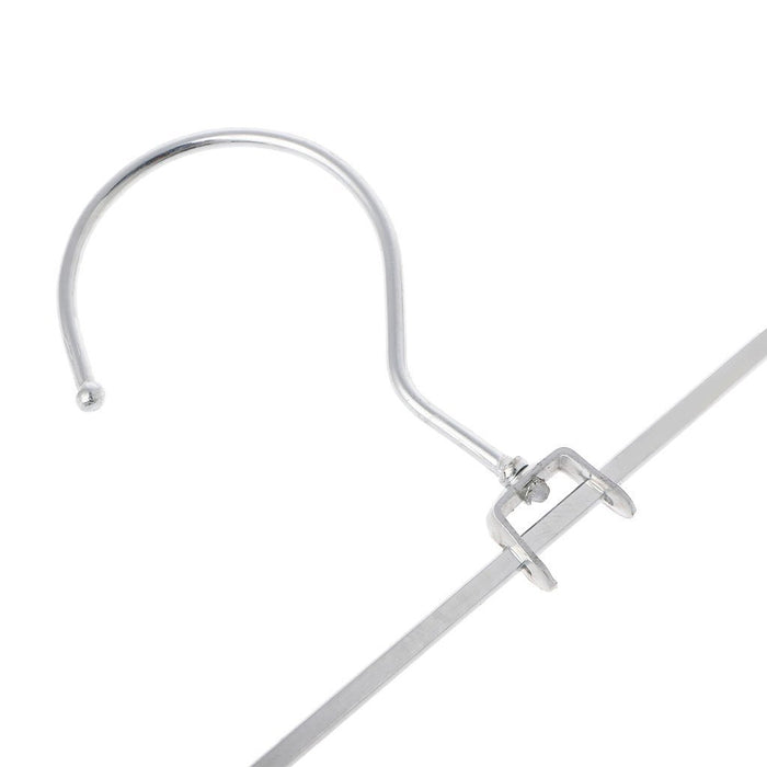 Junlinto Stainless Steel Pants Skirt Hangers Trouser Stand Holder With 2 Adjustable Clips