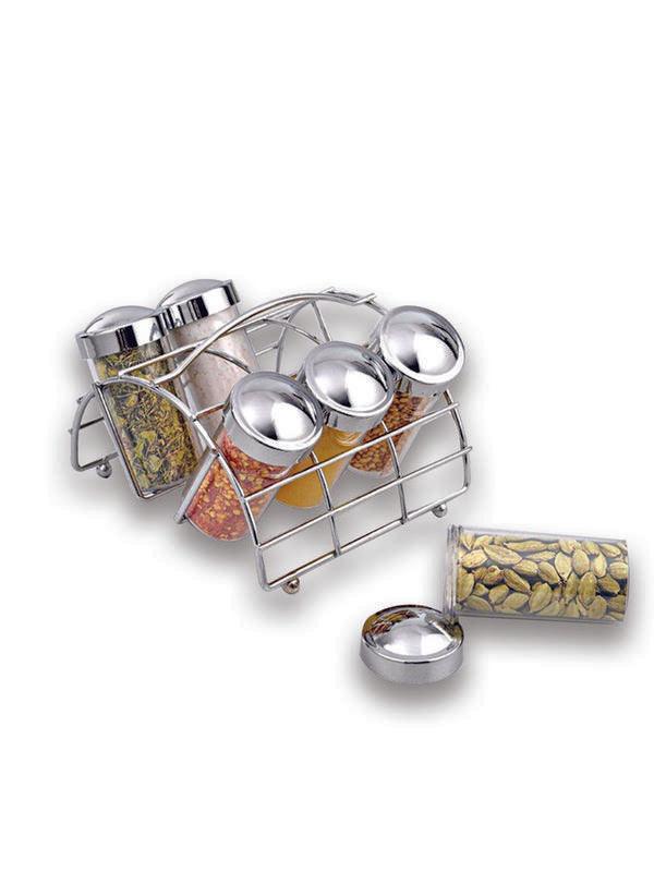 JVS SPICE RACK 6 JAR Chrome | Kitchen Storage