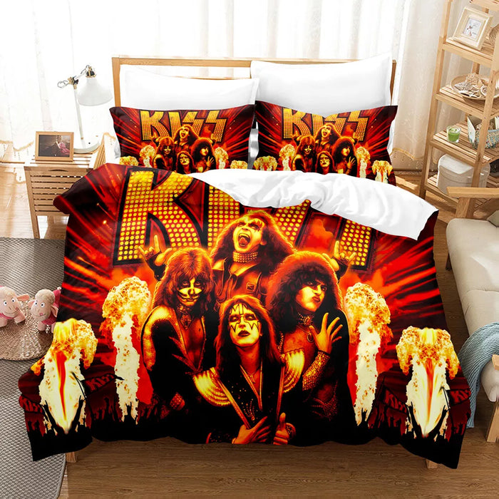 KISS Band Bedding Set Pattern Quilt Cover Without Filler