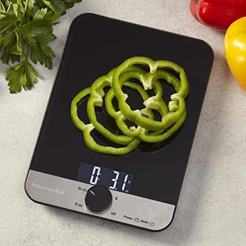 KitchenAid Digital Glass Top Kitchen Scale - 5kg/500ml