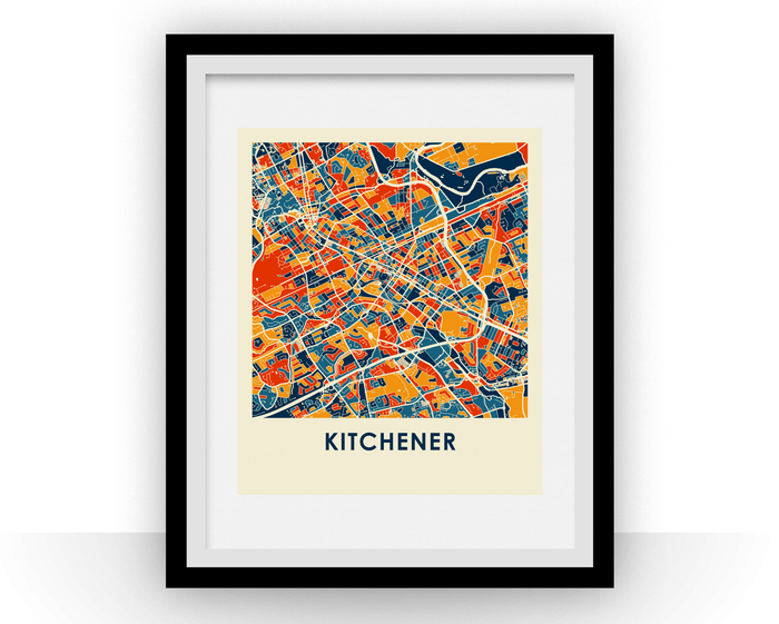 Kitchener Ontario Map Print - Full Color Map Poster