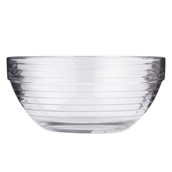 Stackable glass bowls with a simple design