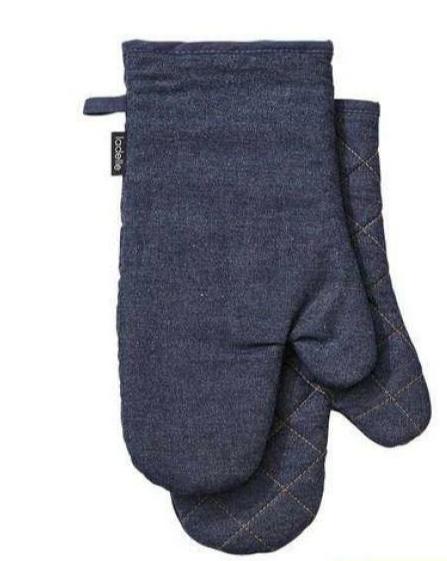 Ladelle Denim Blue 2pk Oven Mitts