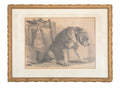Large Charcoal Study of Dog by Table
