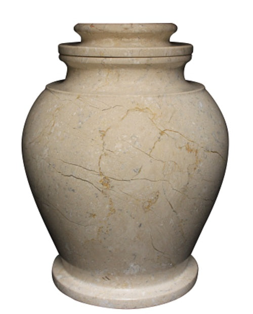 Large/Adult 220 Cubic Inch Serenity Cameo Marble Cremation Urn for Ashes