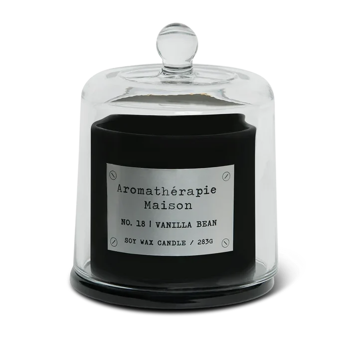 Le Desire Aromatherapie Maison Candle With Glass Dome Lid & Timber Wick - Vanilla Bean - 283gr