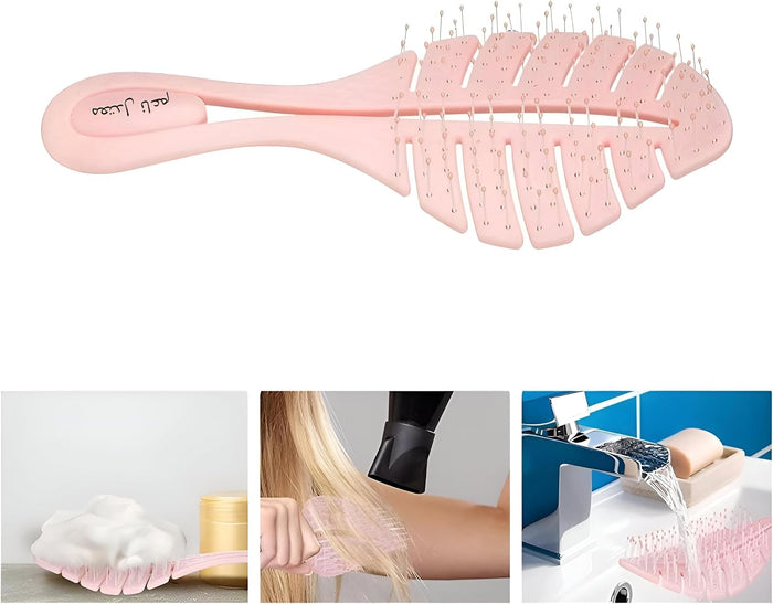Leaf-Shaped Air Cushion Hairbrush for Gentle Detangling
