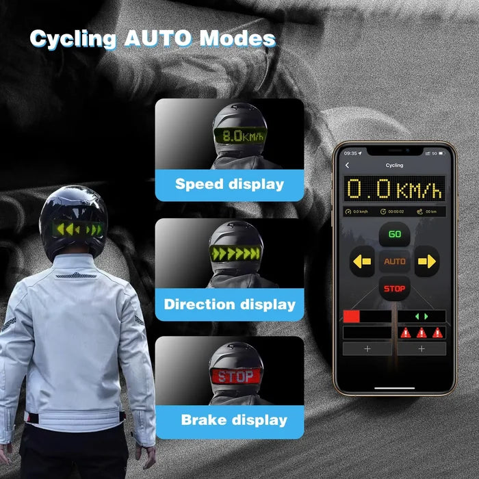 LED Helmet Display ,Motorcycle Helmet Tail Light Helmet Warning Light Moto Accessories