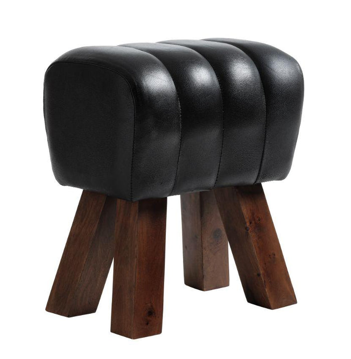 Lima Mini Gym Bench - Black Buffalo Leather -