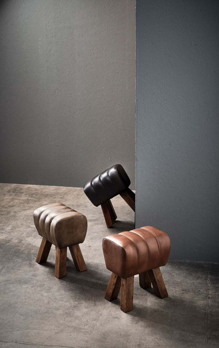 Lima Mini Gym Bench - Black Buffalo Leather -