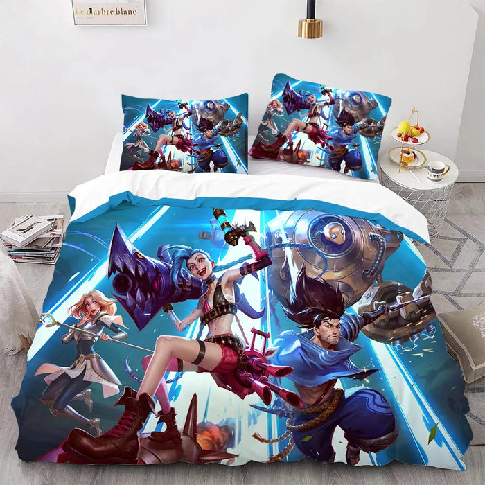 LOL Arcane Season 2 Bedding Set Pattern Quilt Cover Without Filler