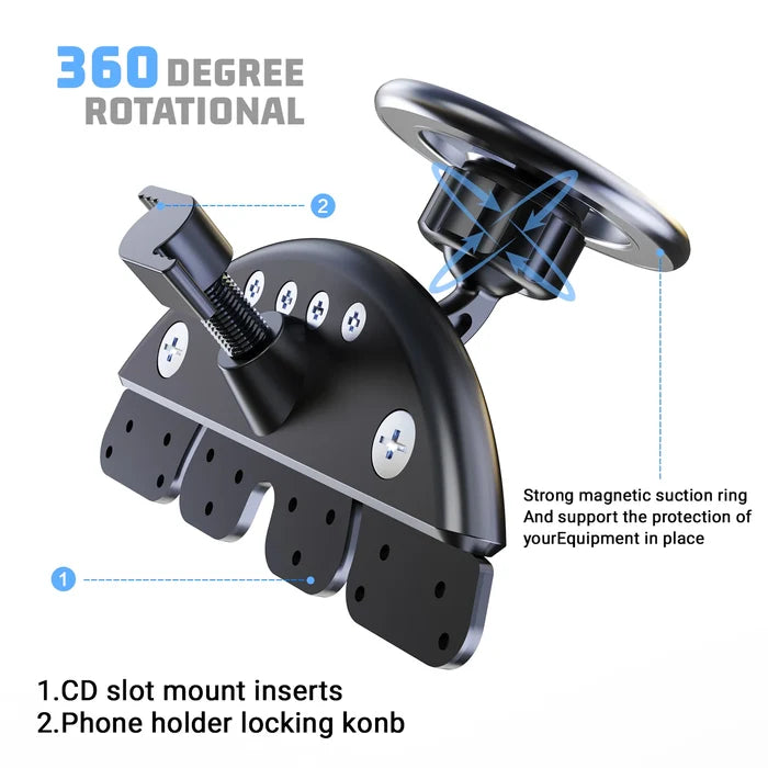 LRBH Metal Anti Shake Magnet CD Slot Phone Mount for Magsafe, Compatible with  All Cellphones