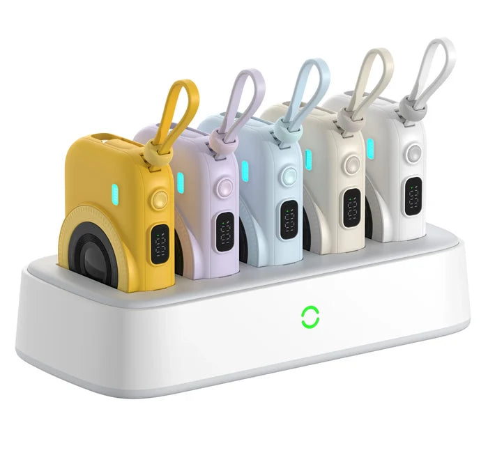 "Lzel Pentaenergia Station 5X Wireless Power Bank Charging Dock 10000Mah Color Full Battery  Built-In Cable