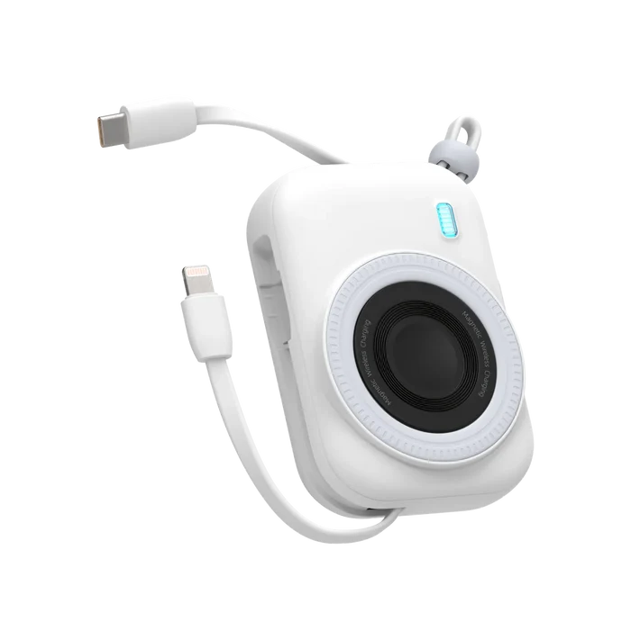 "Lzel Pentaenergia Station 5X Wireless Power Bank Charging Dock 10000Mah Color Full Battery  Built-In Cable