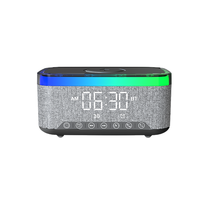 Lzel Sonicglow Wake Multifunctional Speaker With Alarm Clock & Wireless Charger - Black/Gray