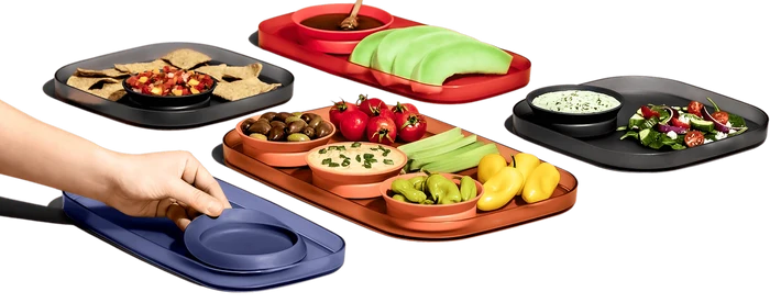 Madesmart® Dipware® Dinner Plate With Bowl - 24x24cm - Midnight Blue