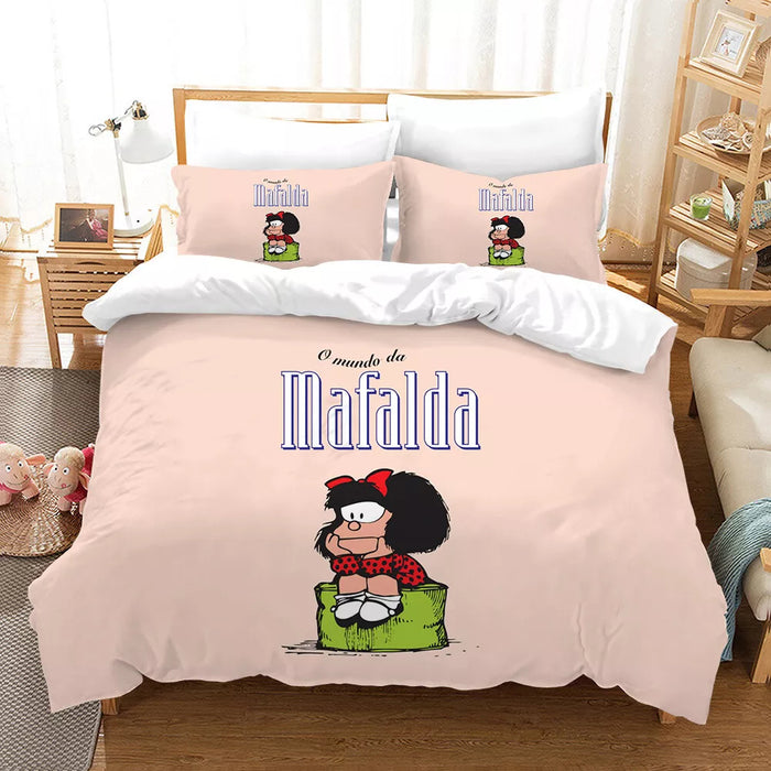 Mafalda Bedding Set Pattern Quilt Cover Without Filler