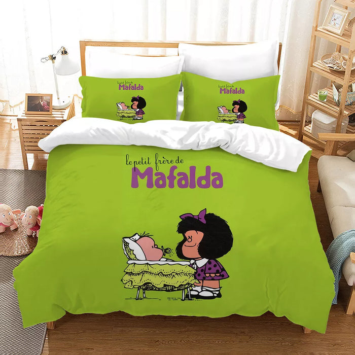 Mafalda Bedding Set Pattern Quilt Cover Without Filler