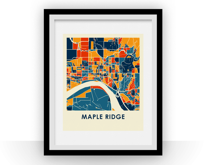 Maple Ridge British Columbia Map Print - Full Color Map Poster