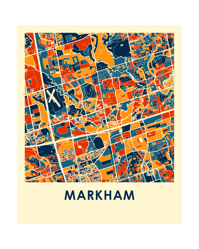 Markham Ontario Map Print - Full Color Map Poster