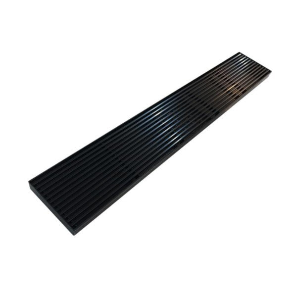 Matte Black 900mm Linear Grill Floor Waste - Acqua Bathrooms
