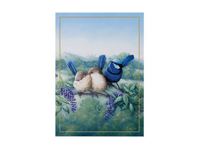 Maxwell & Williams Birds of Australia 10YR Anniversary Tea Towel 50x70cm Splendid Fairy Wren