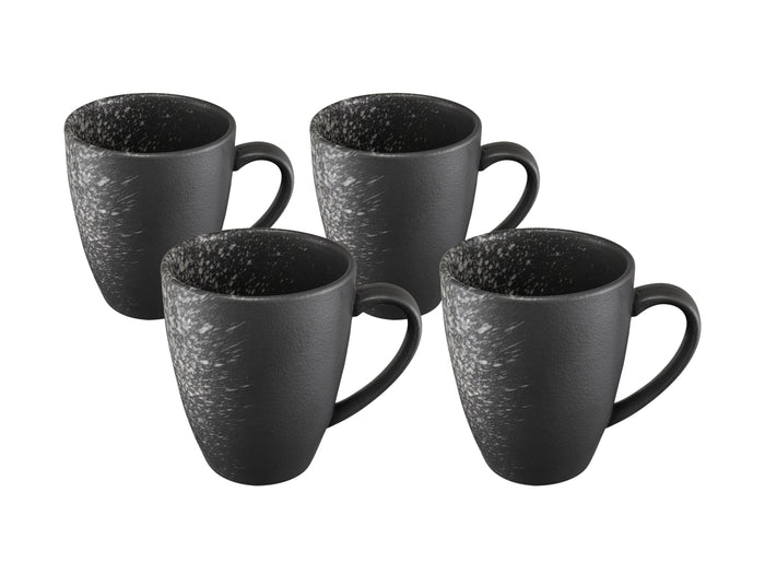 Maxwell & Williams Caviar Galaxy Coupe Mug 400ml - Set of 4