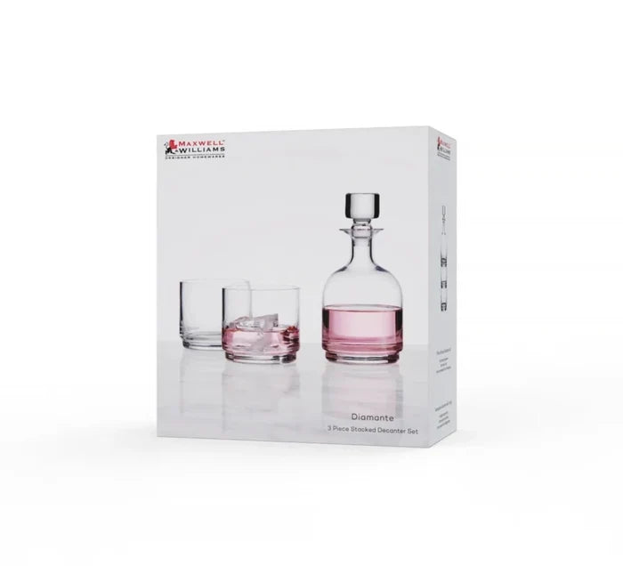 Maxwell & Williams Diamante Stacked 3pc Decanter Set
