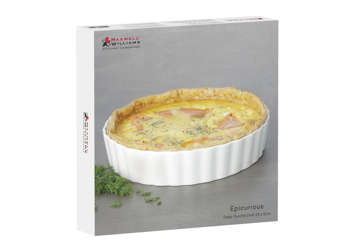 Maxwell & Williams Epicurious Deep Quiche Dish White Gift Boxed - 24x5cm